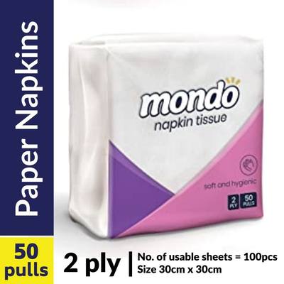 NAPKIN PAPER 12X12 SOFT 2PLY (50PCS/PKT)